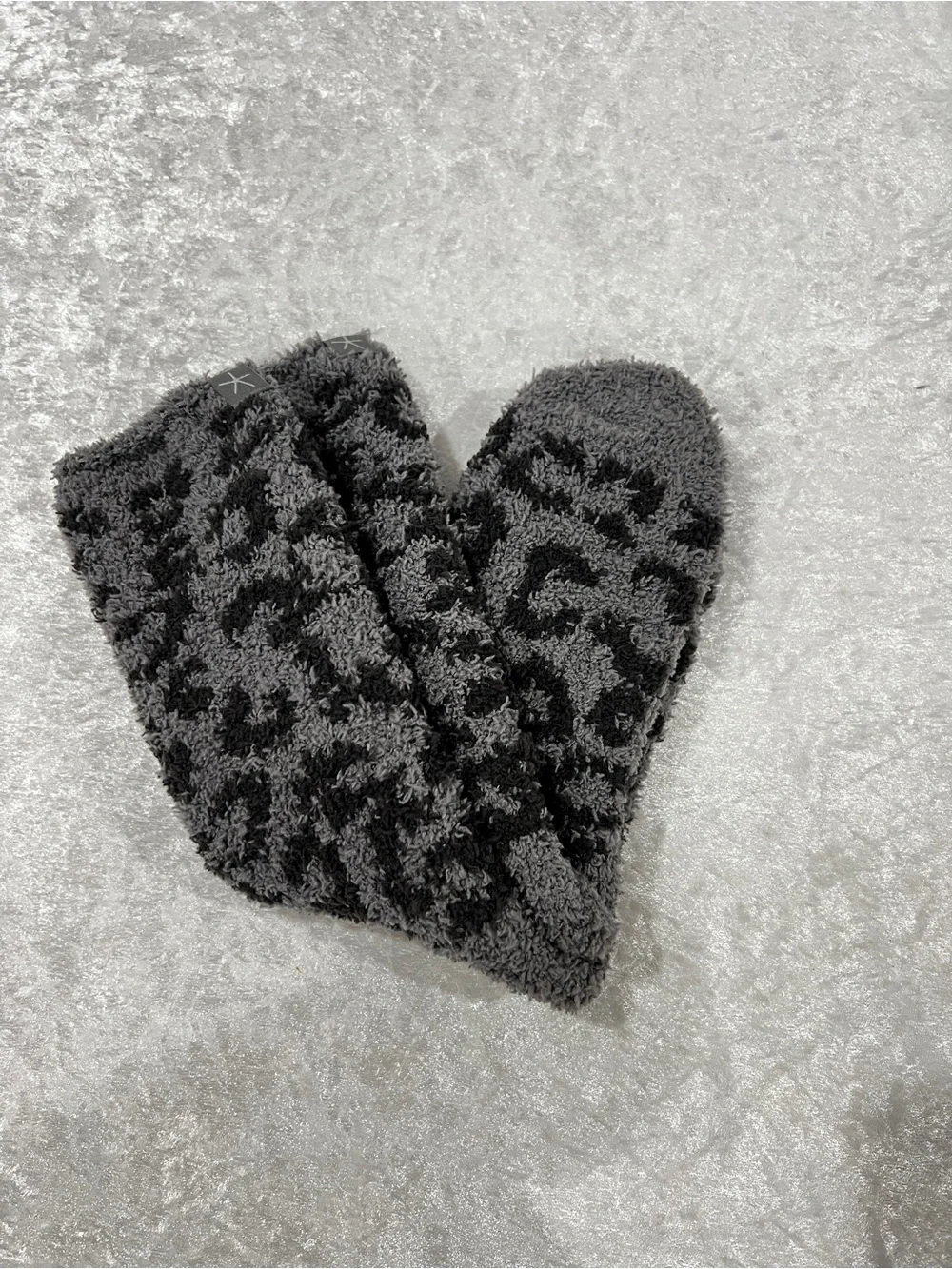 Barefoot Dreams CozyChic Women's In The Wild Socks Leopard Print Gray One Size